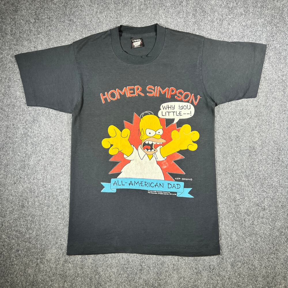 Vintage 1990 Homer Simpson All American Dad T-Shirt Screen Stars Medium